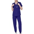 thumbnail image 1 of MLQIDK Scrubs for Women Plus Size Medical Uniforms Stretchy V-Neck Yoga Scrub Pants and Tops Nurse Uniforms Scrub Set Tall Scrubs Royal Blue L, 1 of 7