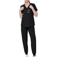 thumbnail image 1 of MLQIDK Scrubs for Women Set Clearance Plus Size Scrub Set Stretchy V Neck Scrub Tops and Pants Nurse Uniforms Medical Scrub Sets with Pockets Black M, 1 of 7