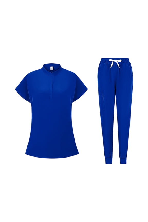 Scrubs for Women Set Plus Size Medical Uniforms Stretchy V-Neck Scrub Pants and Tops Nursing Uniforms Scrub Sets Jogger Scrubs Blue XL