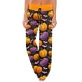 thumbnail image 1 of MLQIDK Women Plus Size Halloween Pajamas Pumpkin Bat Ghost Print Fall Pajamas Elastic Waist Halloween Loose fit Pajama Funny Drawstring Halloween PJ Pants Comfy PJ Bottoms, 1 of 4