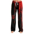 thumbnail image 1 of MLQIDK Women Plus Size Pumpkin Bat Ghost Print Pajama Pants Halloween Funny Fall Pajamas Elastic Waist Drawstring Pumpkin Pajamas Loose fit Comfy PJ Bottoms, 1 of 5