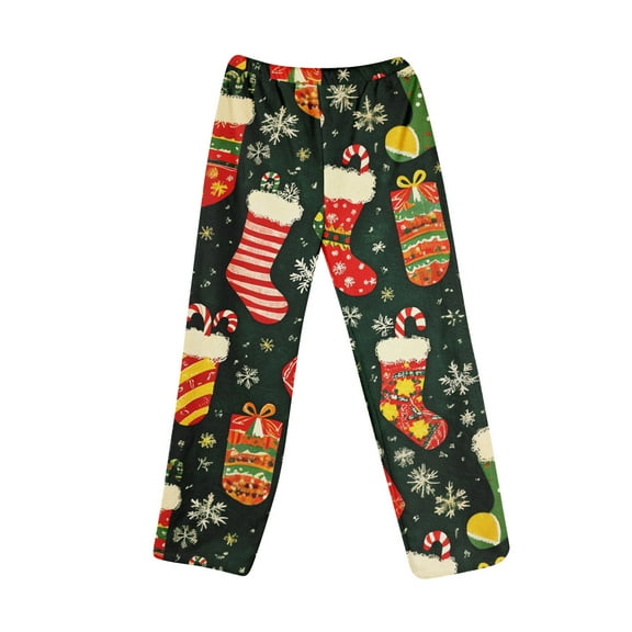 MLQIDK Womens Pajama Pants 2025 Lounge Plus Size Santa Xmas Tree Snowflake Pj Pants Comfy Christmas Pajamas Sleep Drawstring Sleep Pj Bottoms