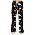 thumbnail image 1 of MLQIDK Womens Pumpkin Bat Ghost Print Pajama Halloween Funny Fall Pajamas Elastic Waist Plus Size Halloween Pajamas Loose fit Drawstring Halloween PJ Pants Comfy PJ Bottoms, 1 of 4