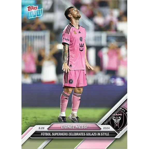 MLS 2024 NOW Soccer Lionel Messi #134 (Futbol Superhero Celebrates Golazo in Style)