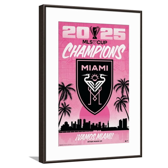MLS Inter Miami CF - 2025 MLS Cup Team Logo Canvas Wall Poster, 14.725" x 22.375"