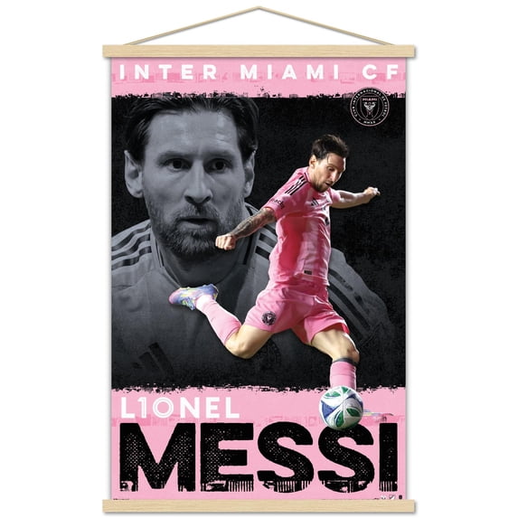 MLS Inter Miami CF - Lionel Messi 25 Wall Poster with Magnetic Frame, 22.375" x 34"