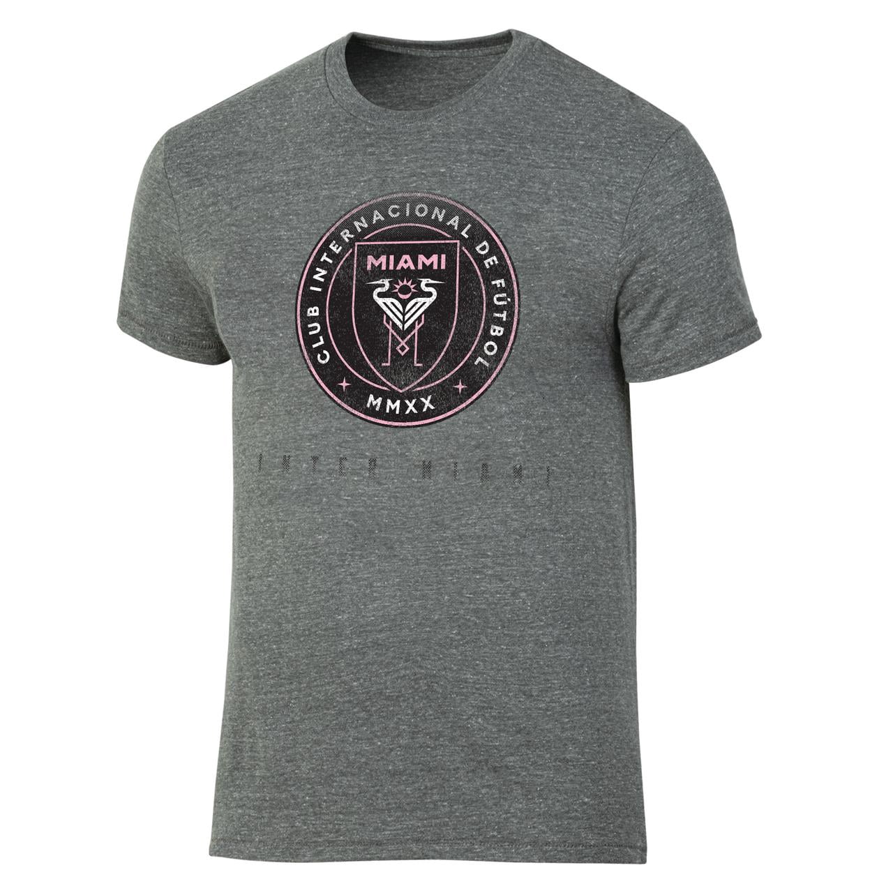 MLS Inter Miami CF Men's Gray Tri-Blend Short Sleeve T-Shirt