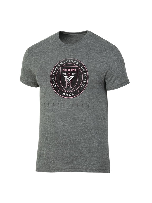 MLS Inter Miami CF Men's Gray Tri-Blend Short Sleeve T-Shirt