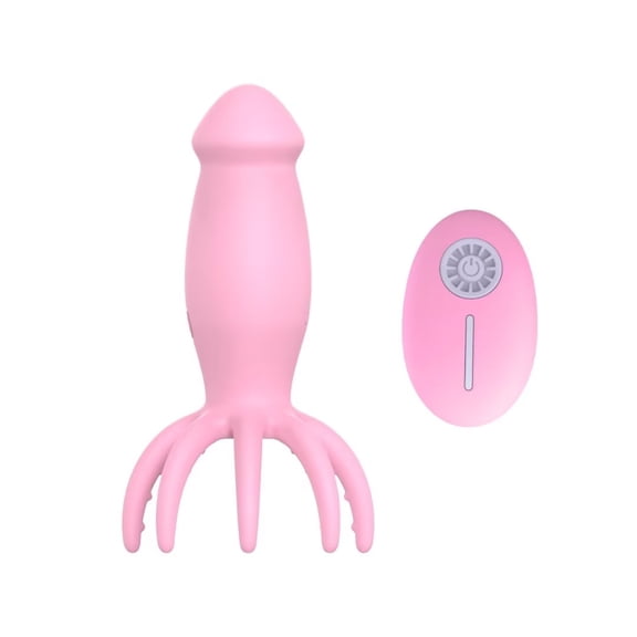 MLSICE 10 Vibration Modes Octopus Shape Vibrating Egg , Soft Silicone Waterproof Usb Rechargeable Remote Vibrator For Women Couple - Pink