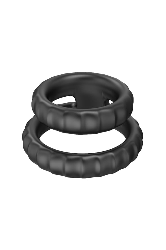 Soft Silicone Dual Rings Male Penis Ring,Waterproof Durable Cock Ring For Man Couple