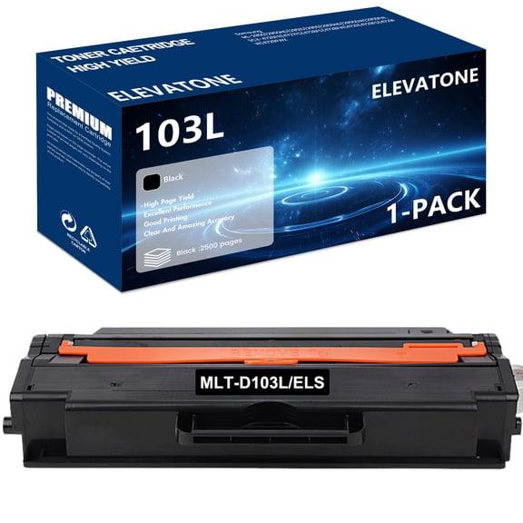 MLT-D103L D103S Black Toner Cartridge Compatible for Samsung ML-2951ND ML-2951D ML-2950ND ML-2955ND ML-2955DW SCX-4728FD SCX-4729FW SCX-4729FD Printers (1-Pack)