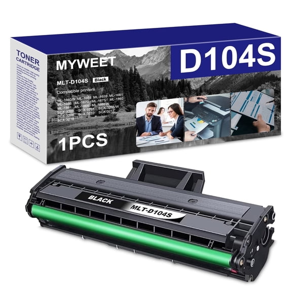 MLT-D104S Toner Cartridge 1 Pack Black Compatible for Samsung 104S MLT-D104S D104S for ML-1665 ML-1660 ML-1661 ML-1865w ML-1665 ML-1675 SCX-3200 SCX-3205 Printer High Yield