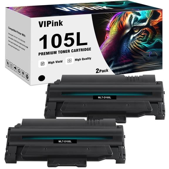 MLT-D105L D105L 105L Toner Cartridge Compatible for Samsung D105L MLT-D105L ML-2525W ML-2525 ML-2545 ML-1915 SCX-4623F SCX-4623FW SCX-4623FN SF-650 SF-650P Printer (Black, 2-Pack)