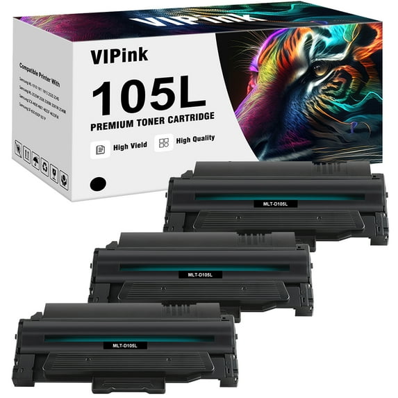MLT-D105L D105L 105L Toner Cartridge Compatible for Samsung D105L MLT-D105L ML-2525W ML-2525 ML-2545 ML-1915 SCX-4623F SCX-4623FW SCX-4623FN SF-650 SF-650P Printer (Black, 3-Pack)