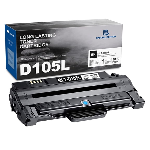 MLT-D105L Toner Replacement for Samsung SCX-4623 SCX-4623FW Printers, 1-Black