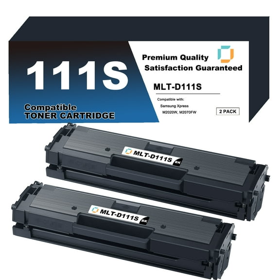 MLT-D111S Toner Cartridge Replacement Compatible for Samsung MLT-D111S 2 Pack to use with Xpress M2020W, Xpress M2070FW Printer