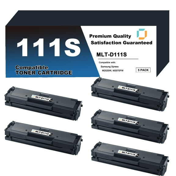 MLT-D111S Toner Cartridge Replacement Compatible for Samsung MLT-D111S 5 Pack to use with Xpress M2020W, Xpress M2070FW Printer