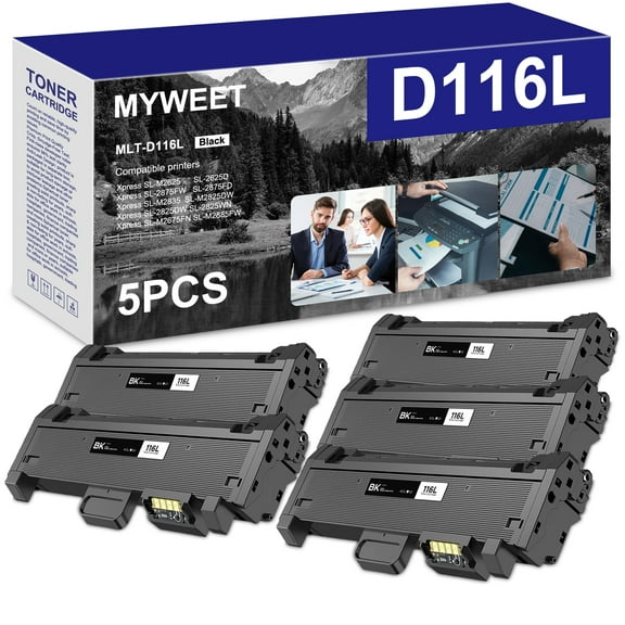 MLT-D116L (5 Black) Toner Cartridge Compatible for Samsung 116L MLT116L D116L for Samsung Xpress SL-M2625 SL-2825DW SL-M2675FN SL-2875FW Printer