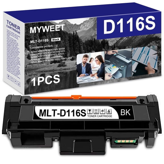 MLT-D116S Toner Cartridge (1 Black) High Yield Compatible for Samsung 116S MLT116S D116S for Xpress M2825WN M2675FN M2676FH M2875FD M2625 M2626 M2885FW M288x M262x M267x M28 Printer