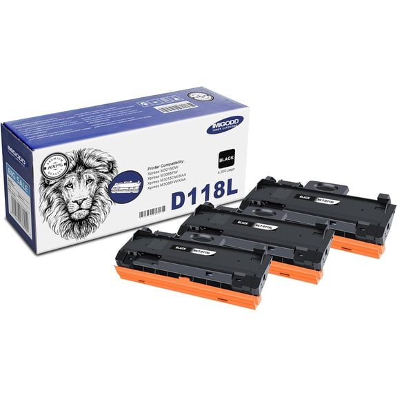 MLT-D118L Black Toner Cartridge (with Chip) Replacement Compatible for Samsung Xpress M3015DW M3065FW M3015DW/XAA M3065FW/XAA (3 Pack)