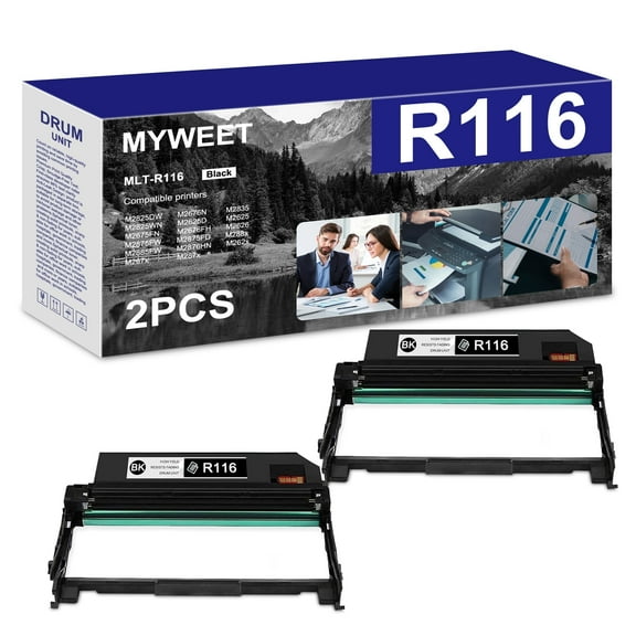 MLT-R116 Drum Unit ( 2-Pack Black ) High Yield Compatible for Samsung MLTR116 R116 Work with Samsung Xpress M2825DW M2835 M2885FW M2875FD M2875FW M2625D Printer
