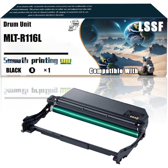 MLT-R116L Drum Unit Compatible with Samsung M2885FW M2675FN M2875FD M2875FW M2625D M3065FW M3015DW Printers, Replacement Parts Contains Chip and Clear Printing