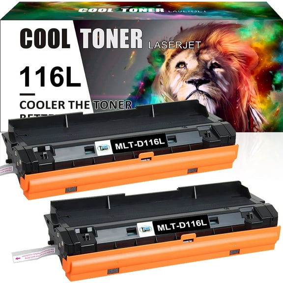 MLTD116L Toner Cartridge Compatible for Samsung 116L MLTD116L D116L MLT-D116L SL-M2625D SL-M2825DW SL-M2835DW (Black, 2 Pack)