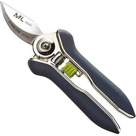 MLTOOLS Bypass Pruning Shears Compact Heavy Duty & Ultra Sharp for Gardening – 6.7 Inch Stainless-Steel Garden Shears – for Both Left & Right Handers – Ergonomic Trimming Shears – P8245