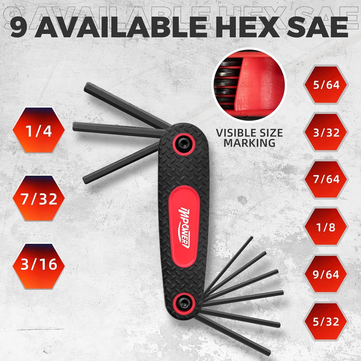 MLWWS-17-Piece Folding Hex Key Set (Metric) and SAE Hex Key Set (2-Pack ...