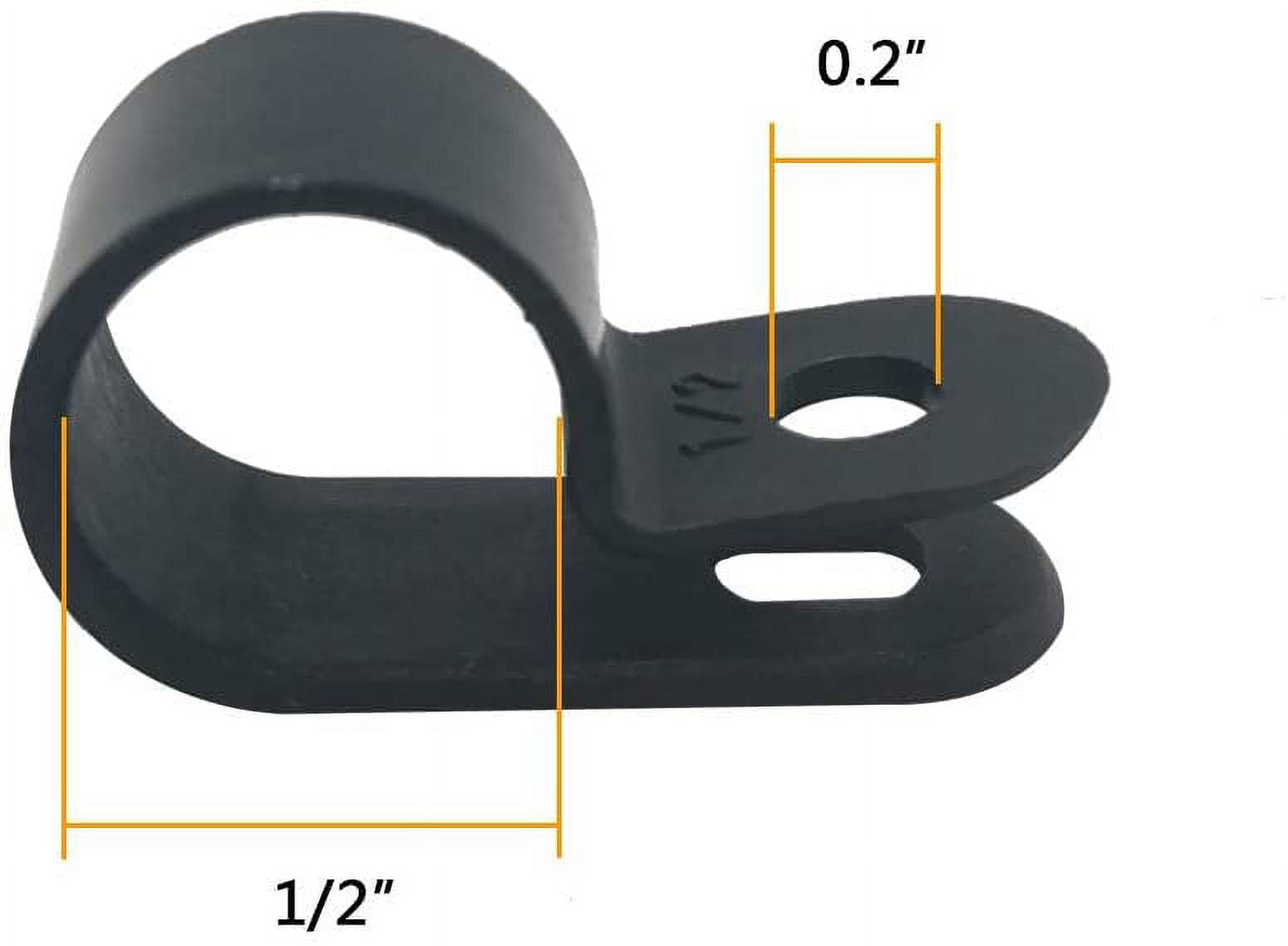 MLWWSCable Clamp R Type Cable Clamp Wire Clamp 1/2 Inch Nylon Screw Mount Wire Fastener Clip