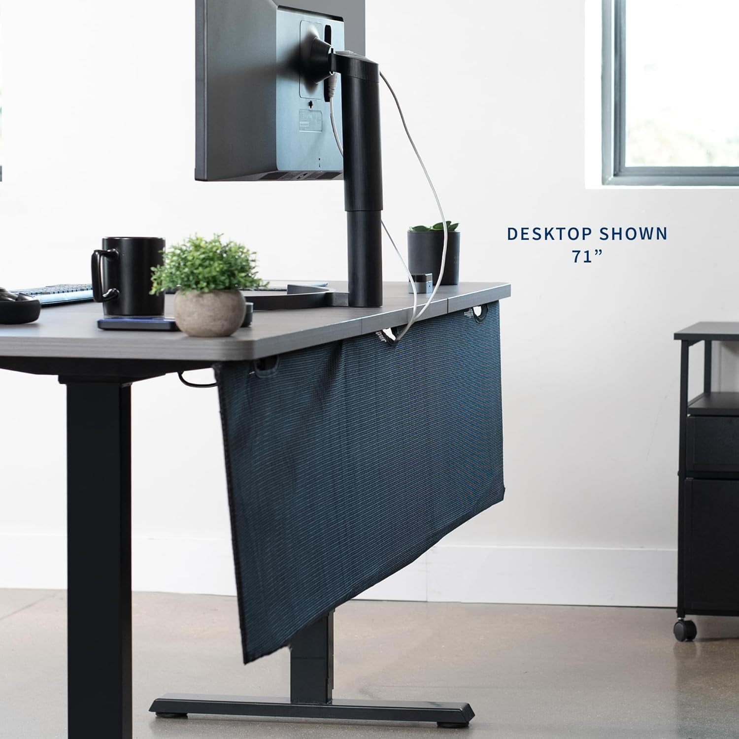 MLWWSVIVO Black 71" Under Desk Privacy and Cable Management Organizer