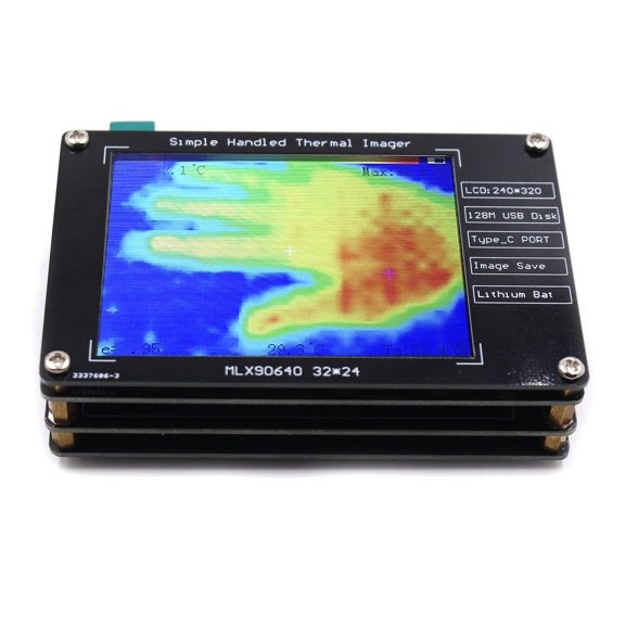 MLX90640 Handheld Thermal Imager With 2.8 Inch LCD, -40 To 300C Range, 8Hz Refresh, For SPI Flash Storage, USB-C Rechargeable For Industrial Testing And HVAC