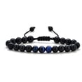 thumbnail image 1 of MLYeeWf 1PC Blue Black 8MM Natural Crystal Stone Bracelet Gifts for Women Men Teens - 7.00Inche-9.40Inche, 1 of 3