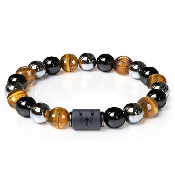 MLYeeWf 1PC Scorpio Natural Crystal Stone Bracelets for Women Valentines Day Gifts for Women Men - 6.29Inches