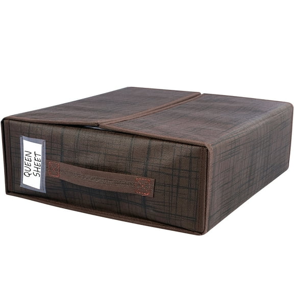 MLfire 1 Pack Foldable Bed Sheet Organizer and Storage, King Size Sheet Set Organizer for Linen Closet Sheet Storage for Bedding Sheets, Duvet Covers and Pillow cases