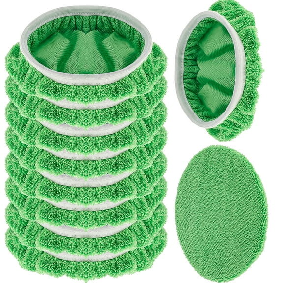MLfire 10 Pack Reusable Mop Refill Pads, Microfiber Dry Sweeping Pads, Washable Wet Mopping Cloth Refills for 10-12 Inch Mop, Household Surface Hardwood Floor Cleaning Tools