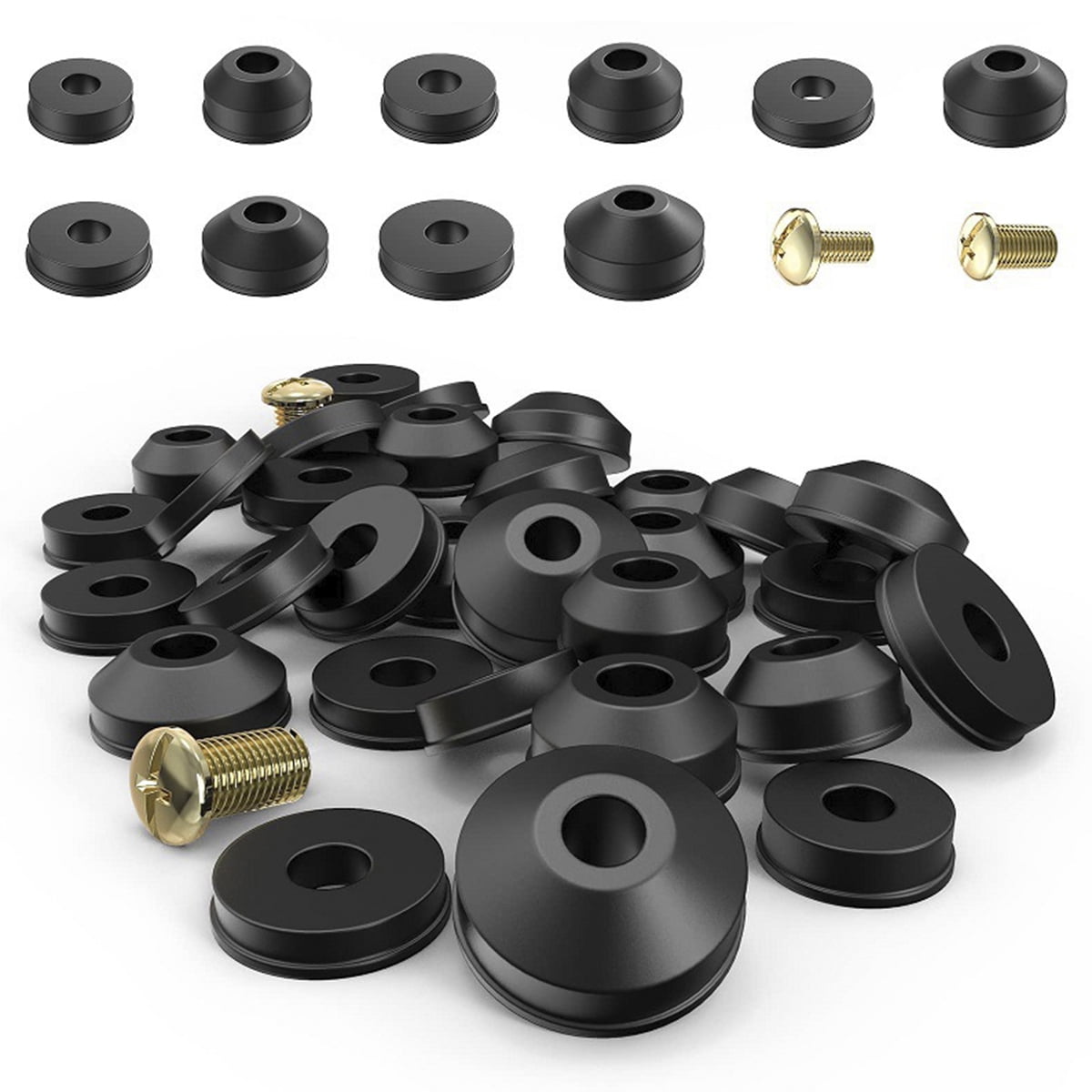 MLfire 106Pcs Faucet Washer Assortment Kit Rubber Flat and Beveled