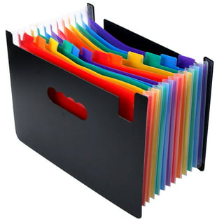 11x17 Accordian File Organizer 13 Pocket 11x17 Portfolio Folder for Artwork  with Handle Document Organizer with Zipper Closure and Sticky Labels