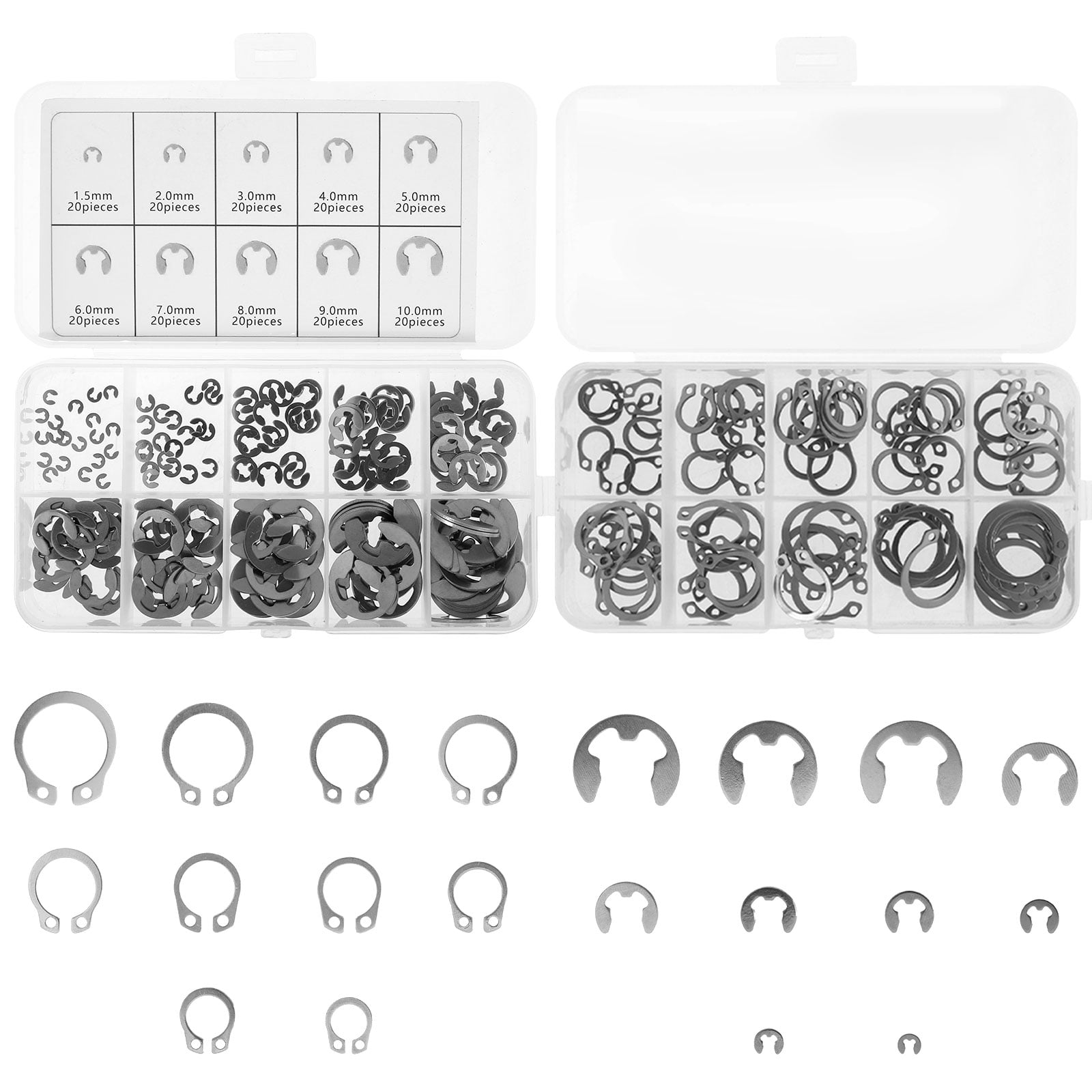 MLfire 300PCS EClips Circlip Retaining Rings Assortment Set M1.5M10