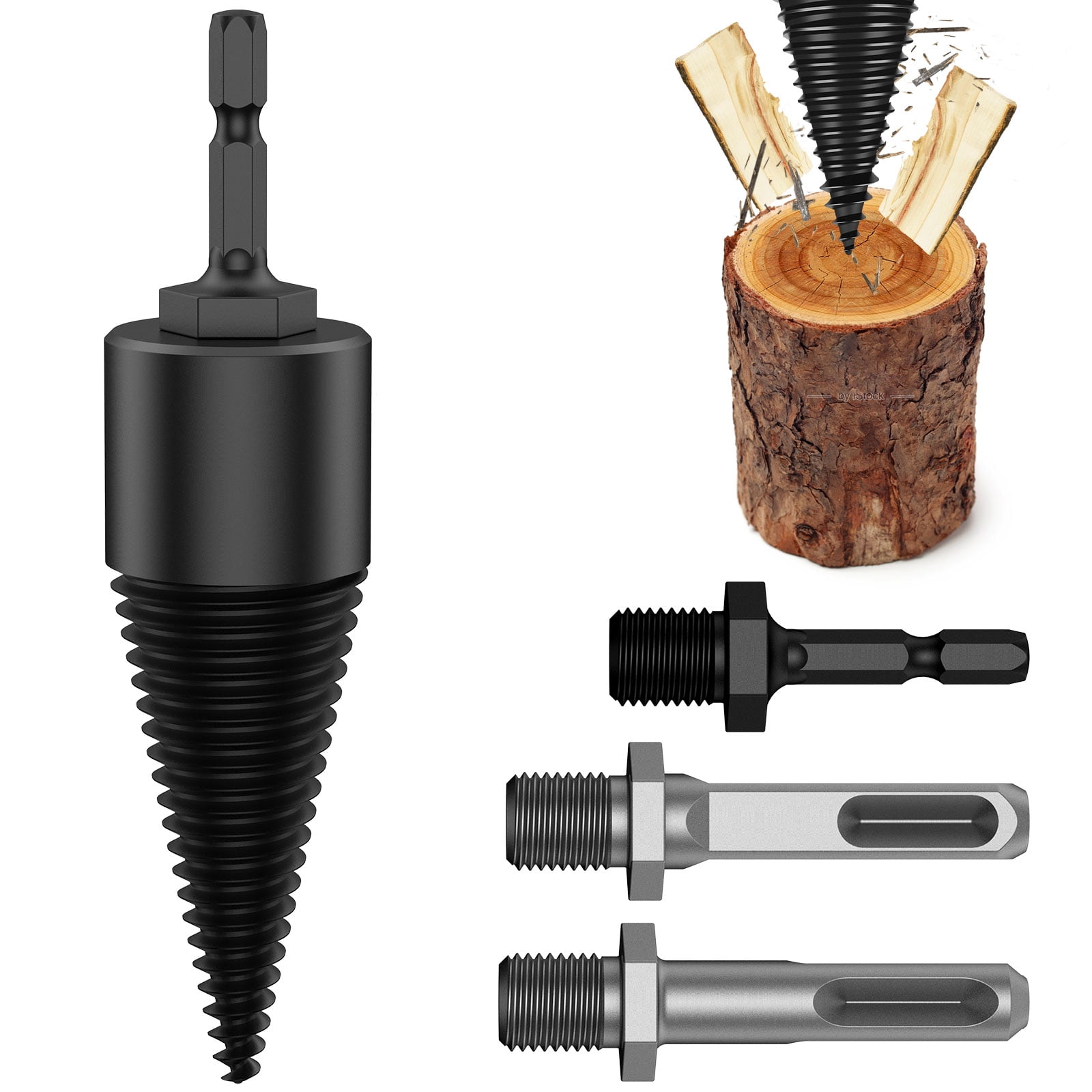OKYMOTOR 32mm Log Splitter Drill Bit, High‑Speed Wood Splitting Drill