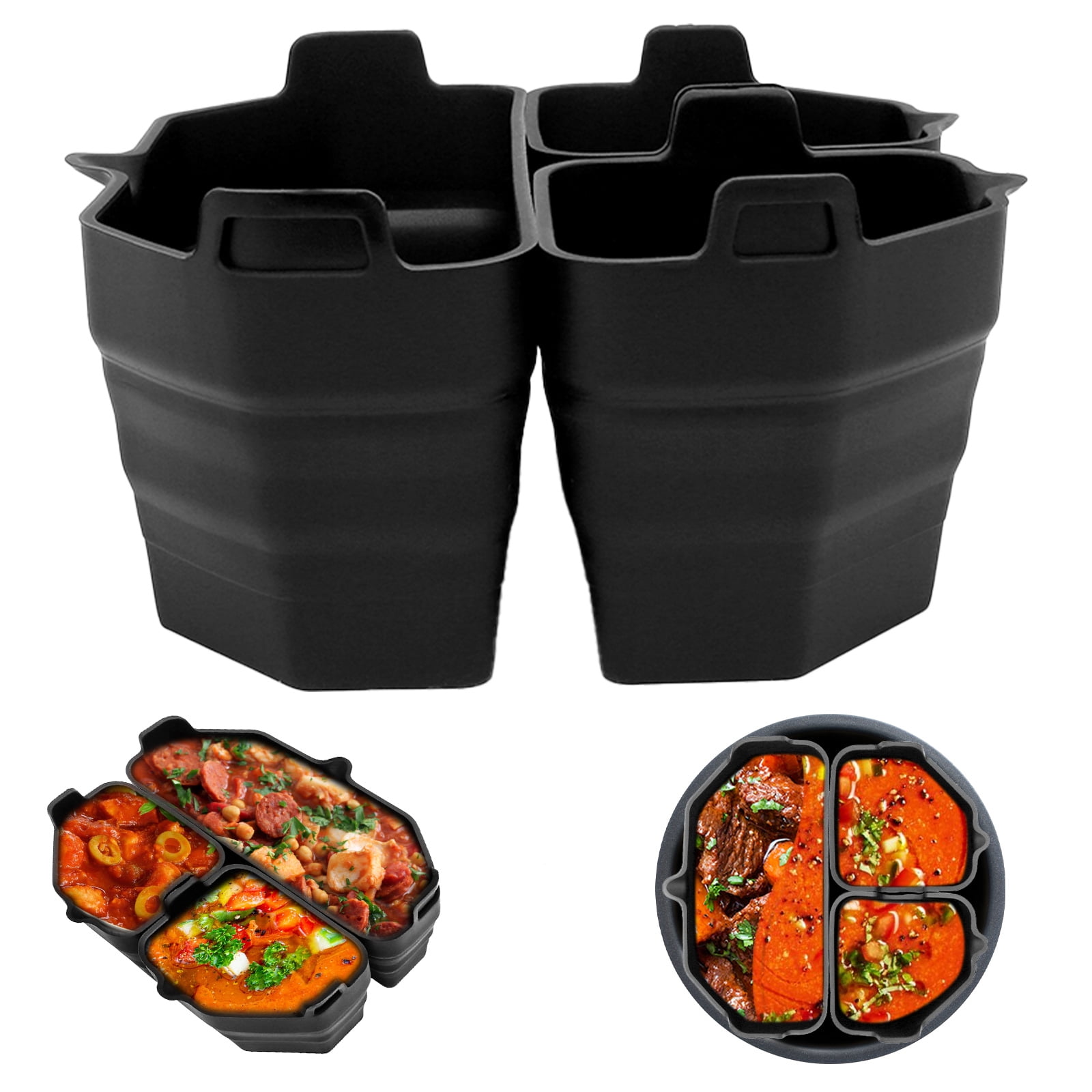 MLfire 3PCS Silicone Slow Cooker Divider Liner Leakproof Slow Cooker