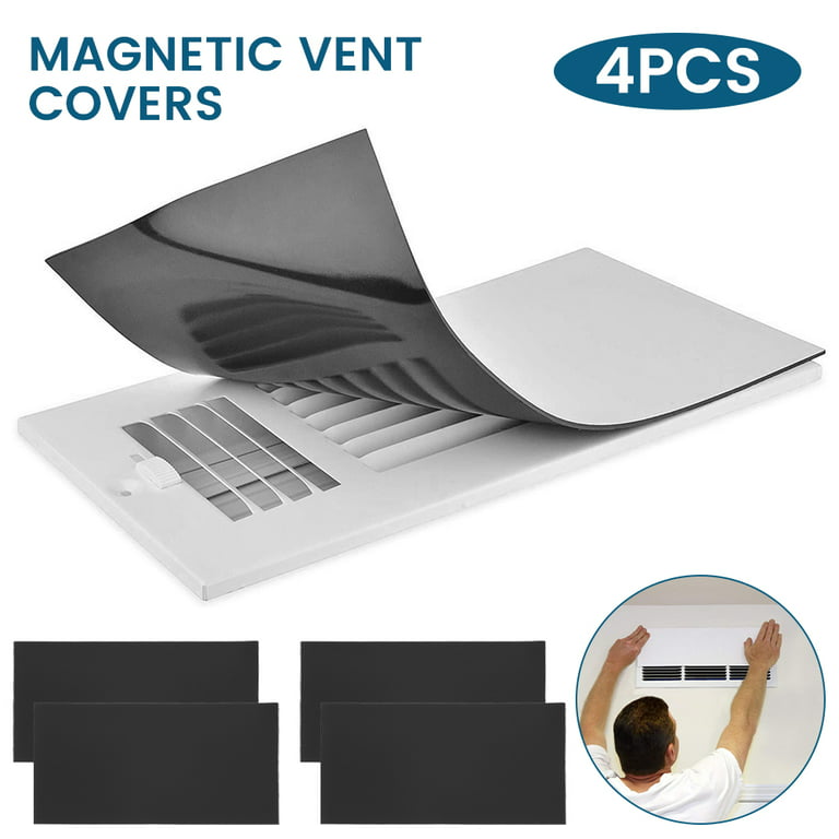 MLfire 4PCS Magnetic Vent Cover 15 x 30cm Rectangle Ventilation Covers  Thick Magnet Cap for Standard Air Registers Home Floor, Wall, Ceiling Vents,  RV, Easy to Cut 