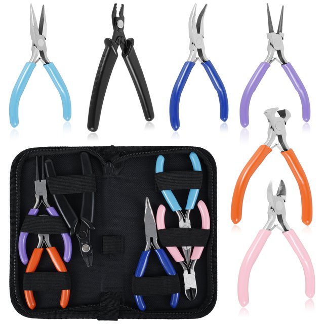 MLfire 6PCS Jewelry Pliers Set, Jewelry Making Plier Tools Kit Includes