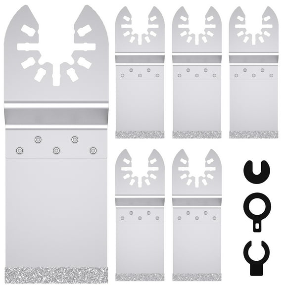 MLfire 6Pcs Diamond Oscillating Tool Blade Set Multifunctional Diamond Multitool Blades Kit Universal Flat Grout Removing Saw Blades for Removing Tile Grout Concrete