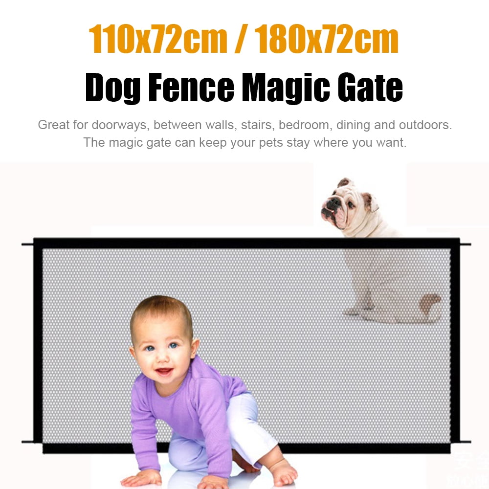 MLfire Mesh Dog Gate, Magic Gate Foldable Dog Door Guard, Door Stair