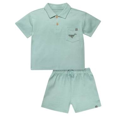 Modern Moments by Gerber Toddler Boy Polo Shirt and Short Outfitt Set, 2-Piece, 12M- 5T