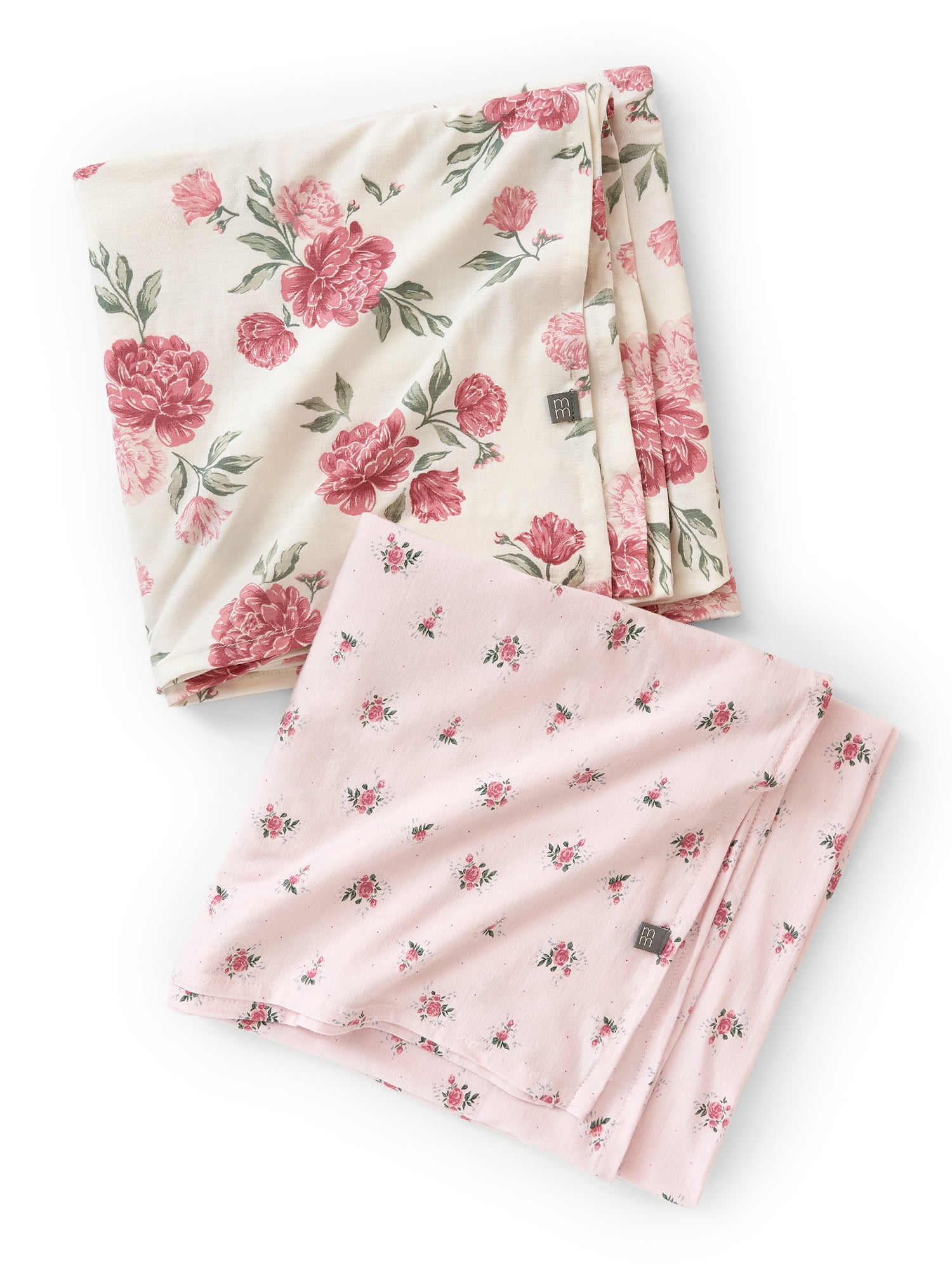 Modern Moments by Gerber Baby Neutral Super Soft Swaddle Blankets, 2-Pack, Flowers, One Size
