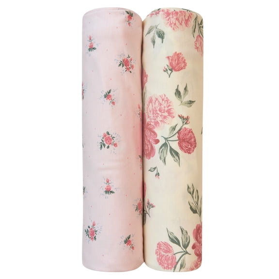 Modern Moments by Gerber Baby Neutral Super Soft Swaddle Blankets, 2-Pack, One Size