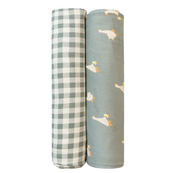 Modern Moments by Gerber Baby Neutral Super Soft Swaddle Blankets, 2-Pack, One Size