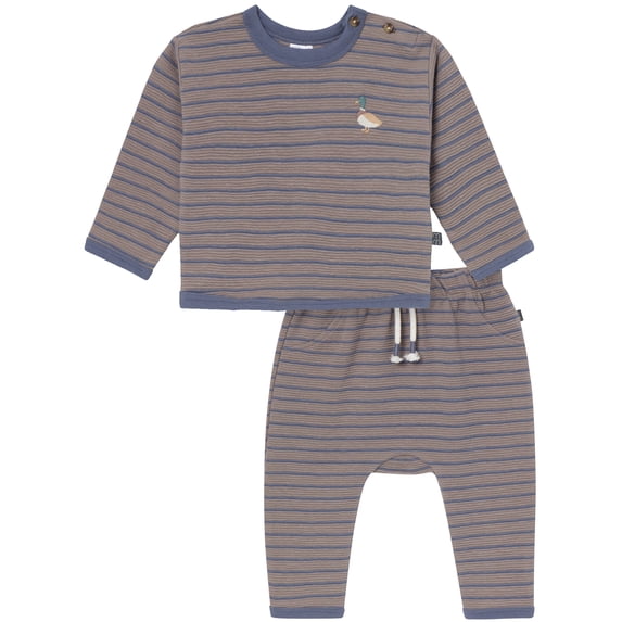 Modern Moments by Gerber Baby Boy Top and Detail Harem Pant Outfit Set, 0/3 Months - 24 Months